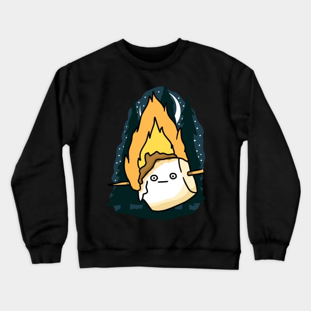 burning marshmallow Crewneck Sweatshirt by JJadx